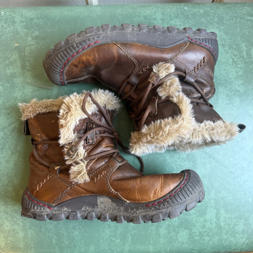 Earth Kalso Central Leather Winter Boots 6B Faux Fur Lined Thinsulate Gorpcore